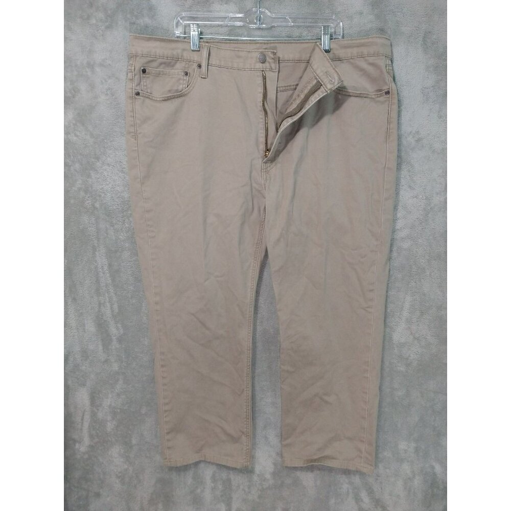 Levis 541 Jeans Mens 42x25 Beige Denim Athletic Fit Taper Leg Light Wash Hemmed
